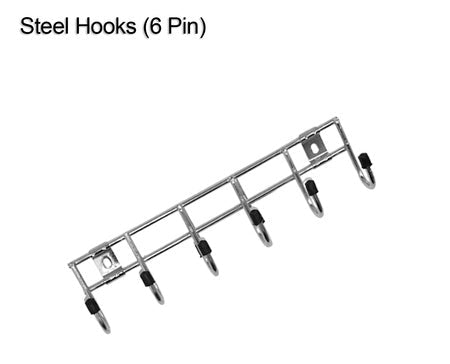 Multipurpose Stainless Steal Hanger Strip Hooks (6 Pin)