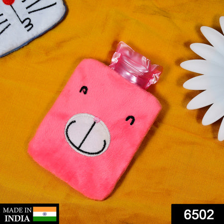 Pink Small Hot Water Bag With Cover For Pain Relief Neck Shoulder Pain And Hand Feet Warmer Menstrual Cramps.