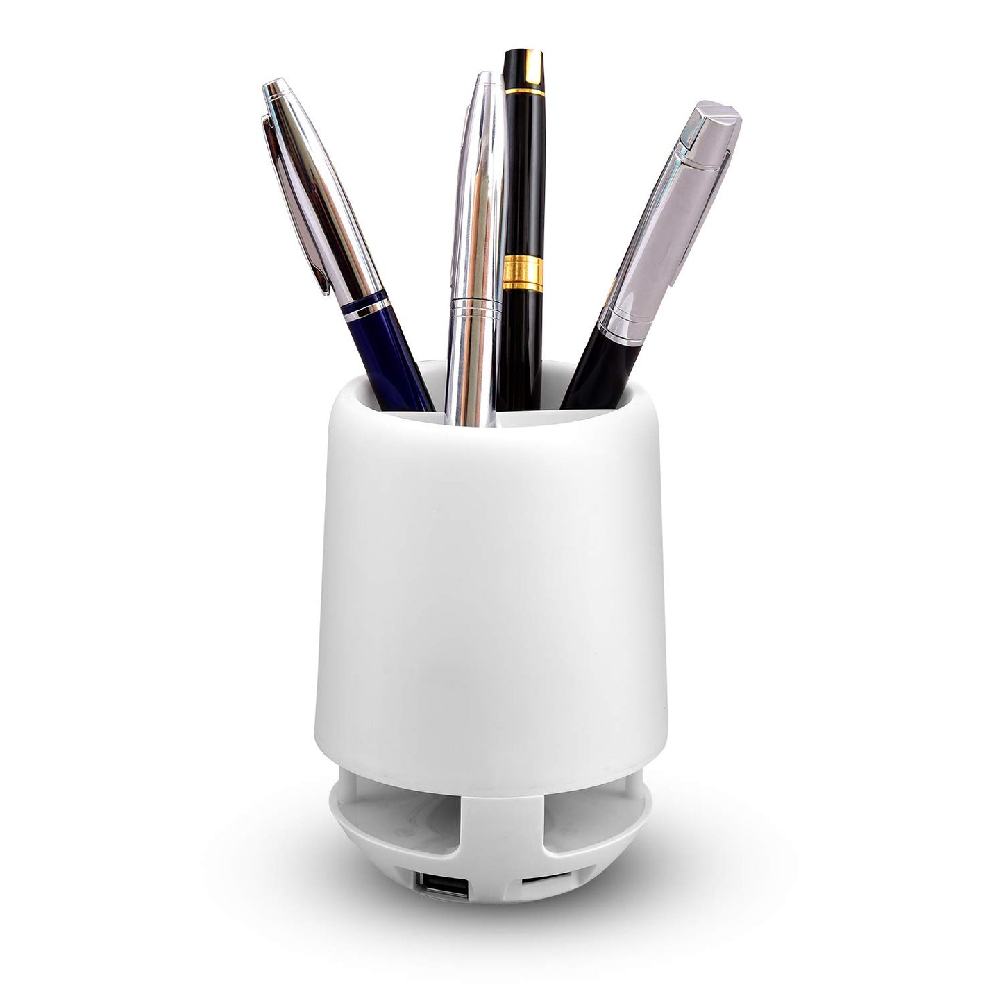 Multifunctional 4 Compartment Pen Holder With Bluetooth Speaker 5 W Bluetooth Speaker Laptop Desk Speaker Table Lamp Night Lamp Smart Color Changing Pen Stand Wireless Bluetooth Speaker