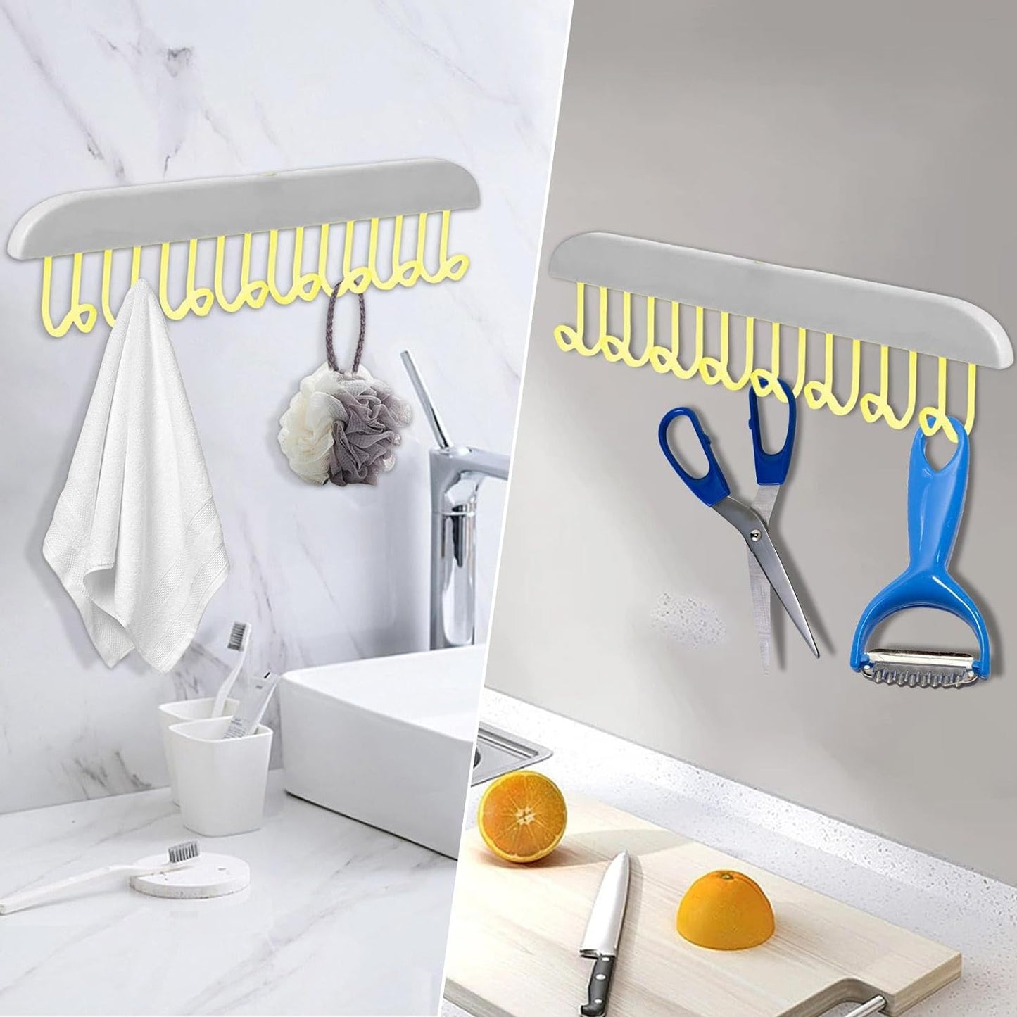 Plastic Organizer Hanger 360 Degree Rotatable Clothes Multifunctional With 8 Hooks Heavy Duty Clothing Tank Top Belt Towel Drying Rack Holder (1 Pc)