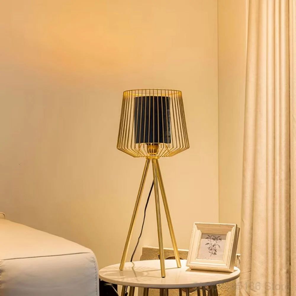 Golden Modern Crystal Table Lamp, for Home