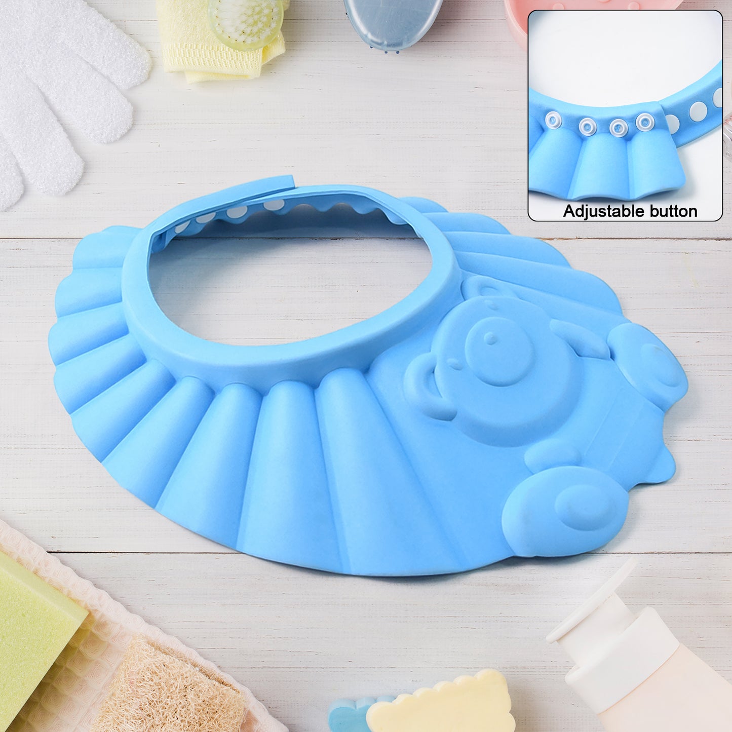 Adjustable Baby Shower Cap Hat (1 Pc Mix Design Size)
