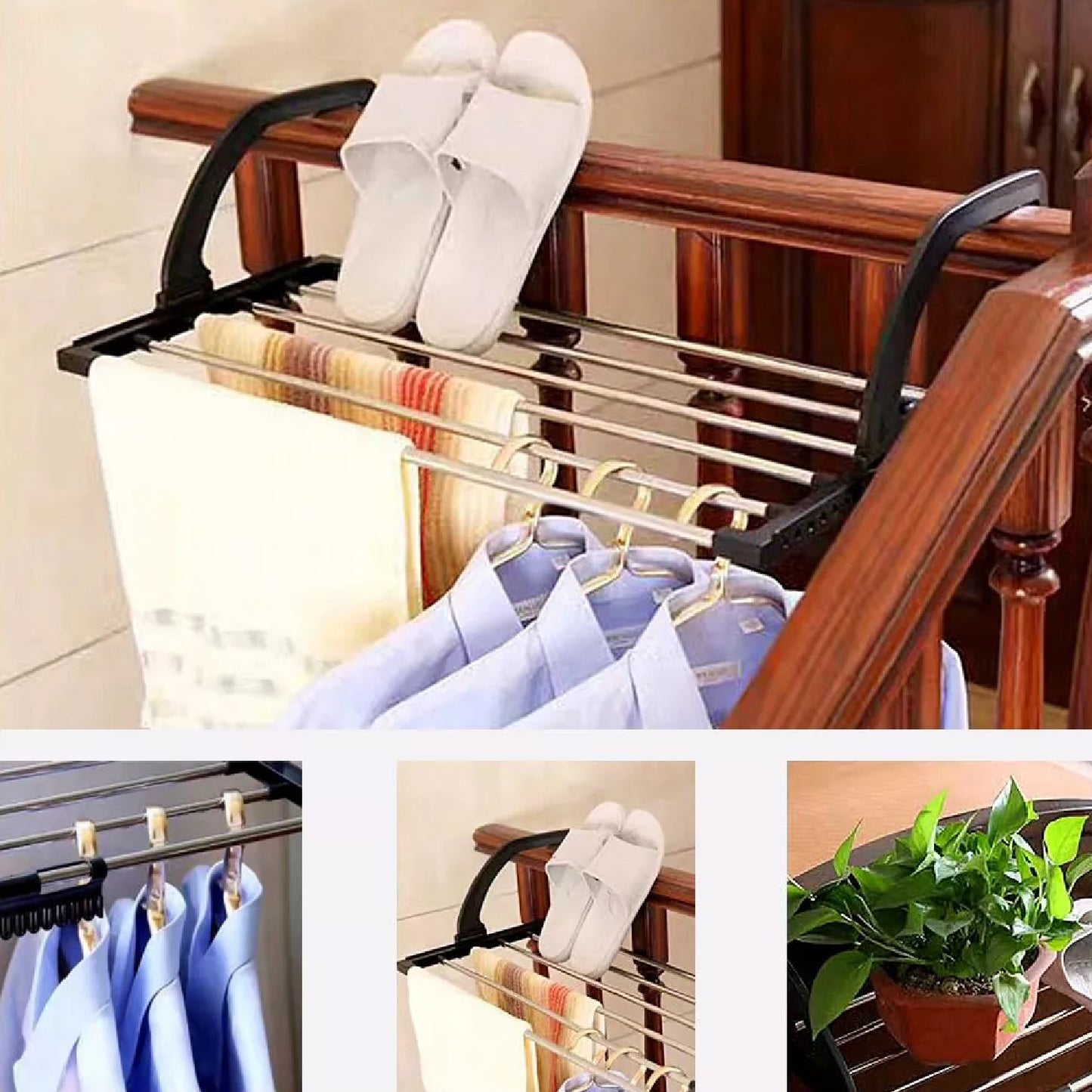 Steel Small Hanging Rack Cloth Drying Rack For Home Balcony And Window