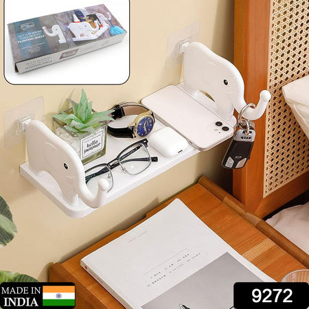 Multifunctional Elephant Shaped Storage Shelf No Punching Wall Mounted Mini Storage Rack Creative Cute Elephant Shelf Organizer For Kitchen Bathroom Bedroom Study