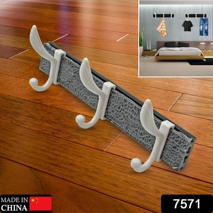 Cloth Hanger Wall Door Hooks Rail For Hanging Clothes For Hanging Hook Rack Rail Extra Long Coat Hanger Wall Mount For Clothes Jacket Hats 6 Hook