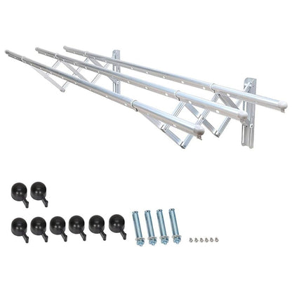 Clothes Rail Rack Clothes Drying Racks Airer Clothes Drying Rack Wall Mounted Clotheshorse Clothes Airer Washing Cloth Line Extendable Fold Towel Rack Bar For Bathroom Indoor Outdoor