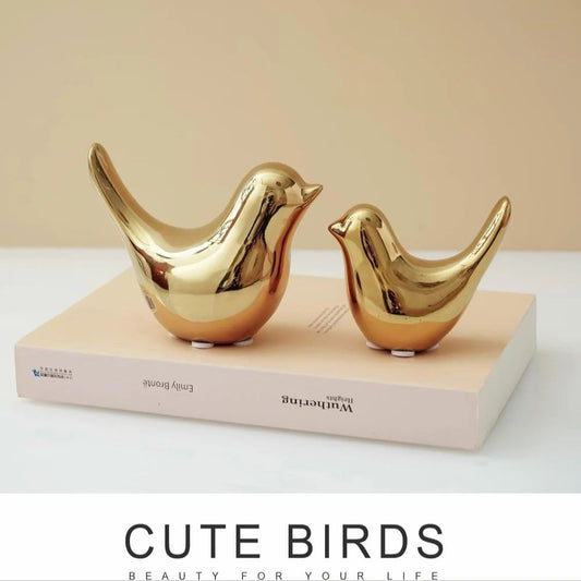 Golden Birds Silencio Gold Decor Accents, For Home Decoration, Dust With Dry Cloth