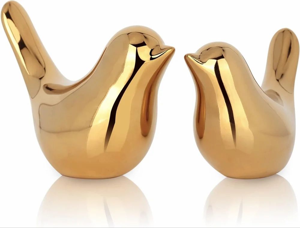 Golden Birds Silencio Gold Decor Accents, For Home Decoration, Dust With Dry Cloth