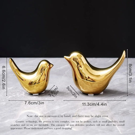 Golden Birds Silencio Gold Decor Accents, For Home Decoration, Dust With Dry Cloth