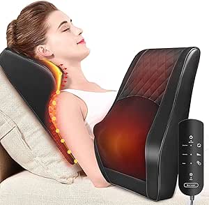 Neck Back Massager with Heat, Electric Massagers for Neck and Back, 3D Kneading Massage Pillow for Back, Neck, Shoulder, Leg Pain Relief, Gifts for Women Men Mom Dad