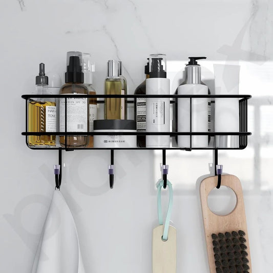 Stainless Steel Self Adhesive Bathroom Rack With Hook
