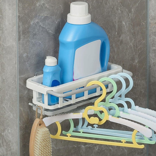 Multipurpose Platic Hanging Drain Rack Retractable Sponge Storage Hanging Rack With Adhesive Hook For Kitchen And Bathroom Dishcloth Holders Basket Drying Tray Organizer