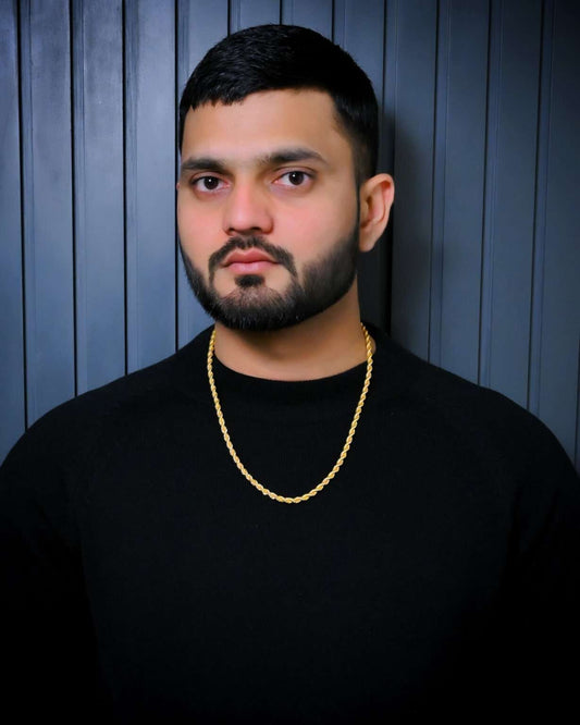 18k Gold plated French Rope Rassi & Munna Bhai Round Design Chain For Men & Boys