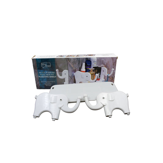 Multifunctional  Elephant Shaped Storage Shelf No Punching Wall Mounted Mini Storage Rack Creative Cute Elephant Shelf Organizer For Kitchen Bathroom Bedroom Study