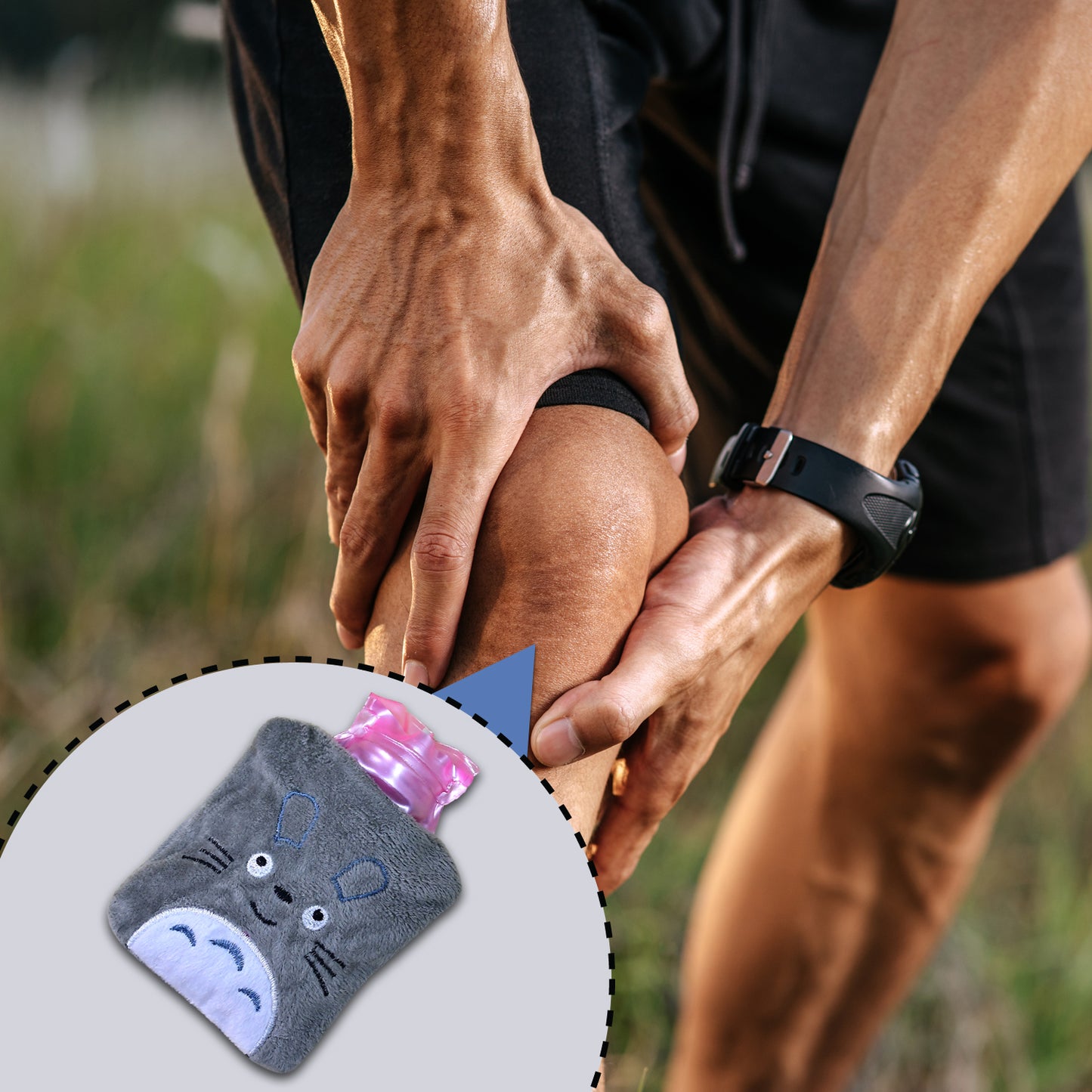 Totoro Cartoon Hot Water Bag Small Hot Water Bag With Cover For Pain Relief Neck Shoulder Pain And Hand Feet Warmer Menstrual Cramps.