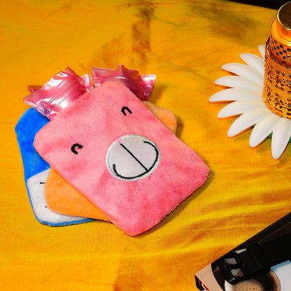 Pink Small Hot Water Bag With Cover For Pain Relief Neck Shoulder Pain And Hand Feet Warmer Menstrual Cramps.