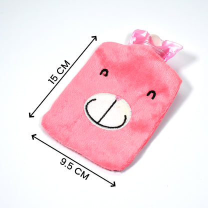 Pink Small Hot Water Bag With Cover For Pain Relief Neck Shoulder Pain And Hand Feet Warmer Menstrual Cramps.