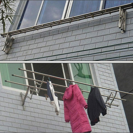 Clothes Rail Rack Clothes Drying Racks Airer Clothes Drying Rack Wall Mounted Clotheshorse Clothes Airer Washing Cloth Line Extendable Fold Towel Rack Bar For Bathroom Indoor Outdoor