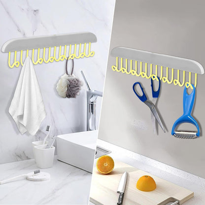 Plastic Organizer Hanger 360 Degree Rotatable Clothes Multifunctional With 8 Hooks Heavy Duty Clothing Tank Top Belt Towel Drying Rack Holder (1 Pc)