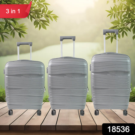 Big 3 In 1 Luggage With Wheels Travel Suitcases Set (4 Pcs Set  Different Size)