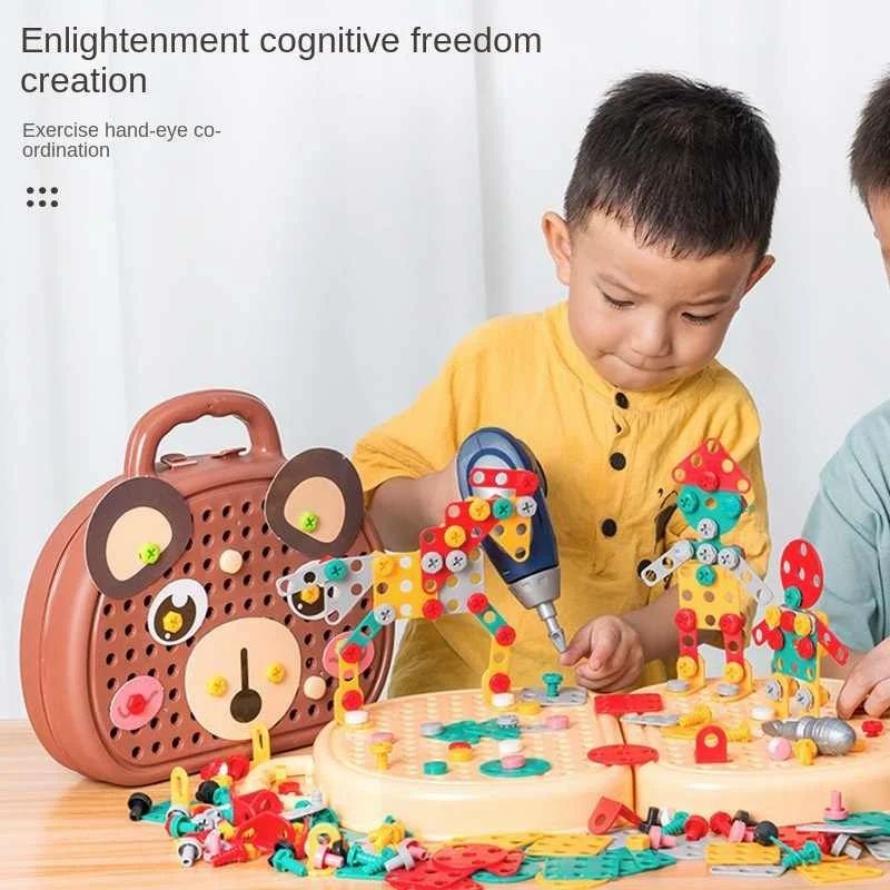 Children Electric Drill Toolbox Driller Games Tool Toy for Boys 4 6 Years