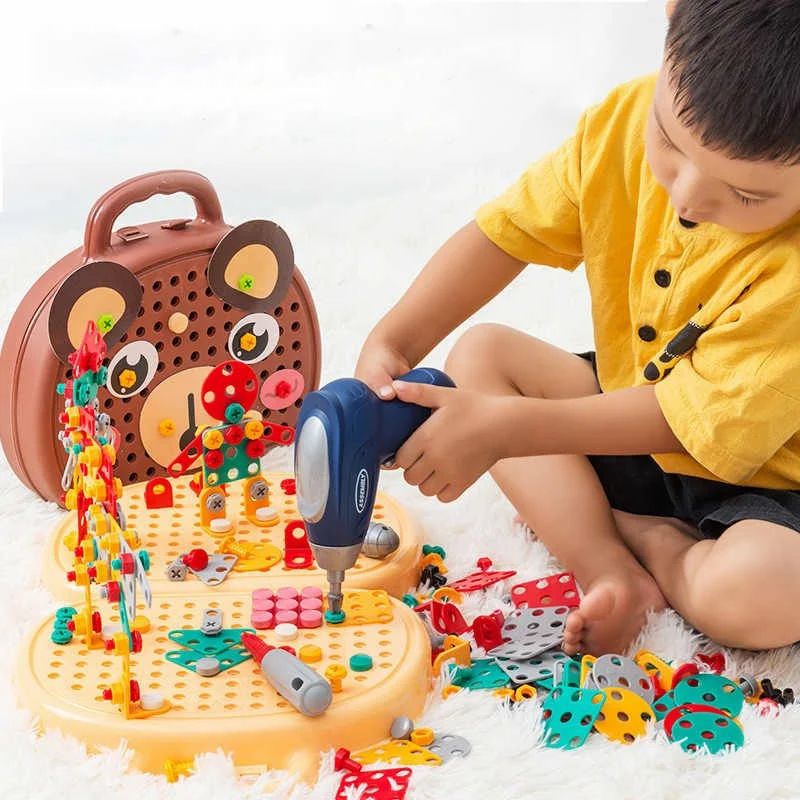 Children Electric Drill Toolbox Driller Games Tool Toy for Boys 4 6 Years