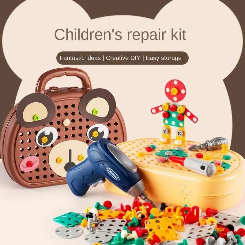 Children Electric Drill Toolbox Driller Games Tool Toy for Boys 4 6 Years