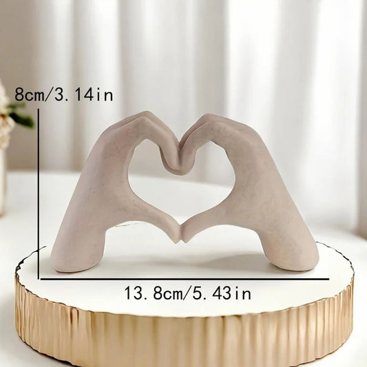 White Resin Heart Gesture Modern Home Decoration, Packaging Type: Single, Dust With Dry Cloth