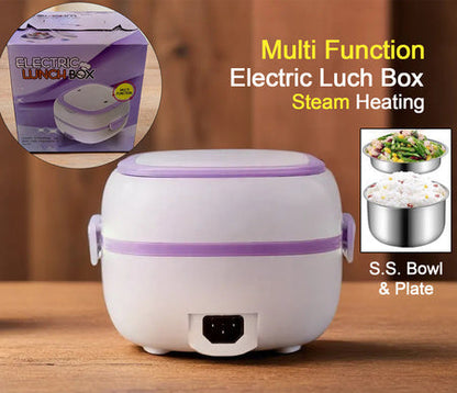 Electric Lunch Box Portable Food Warmer Food Heating Lunch Box Removable Food-grade Stainless Steel Compartments 220v 200w For Car Truck Office