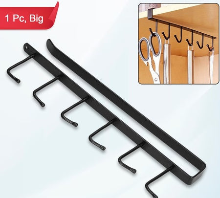 Metal Multifunctional Cabinet Storage Organize 6 Hook Rack For Hanging (1 Pc  Big)