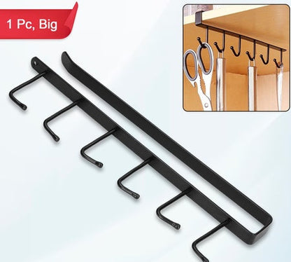 Metal Multifunctional Cabinet Storage Organize 6 Hook Rack For Hanging (1 Pc  Big)