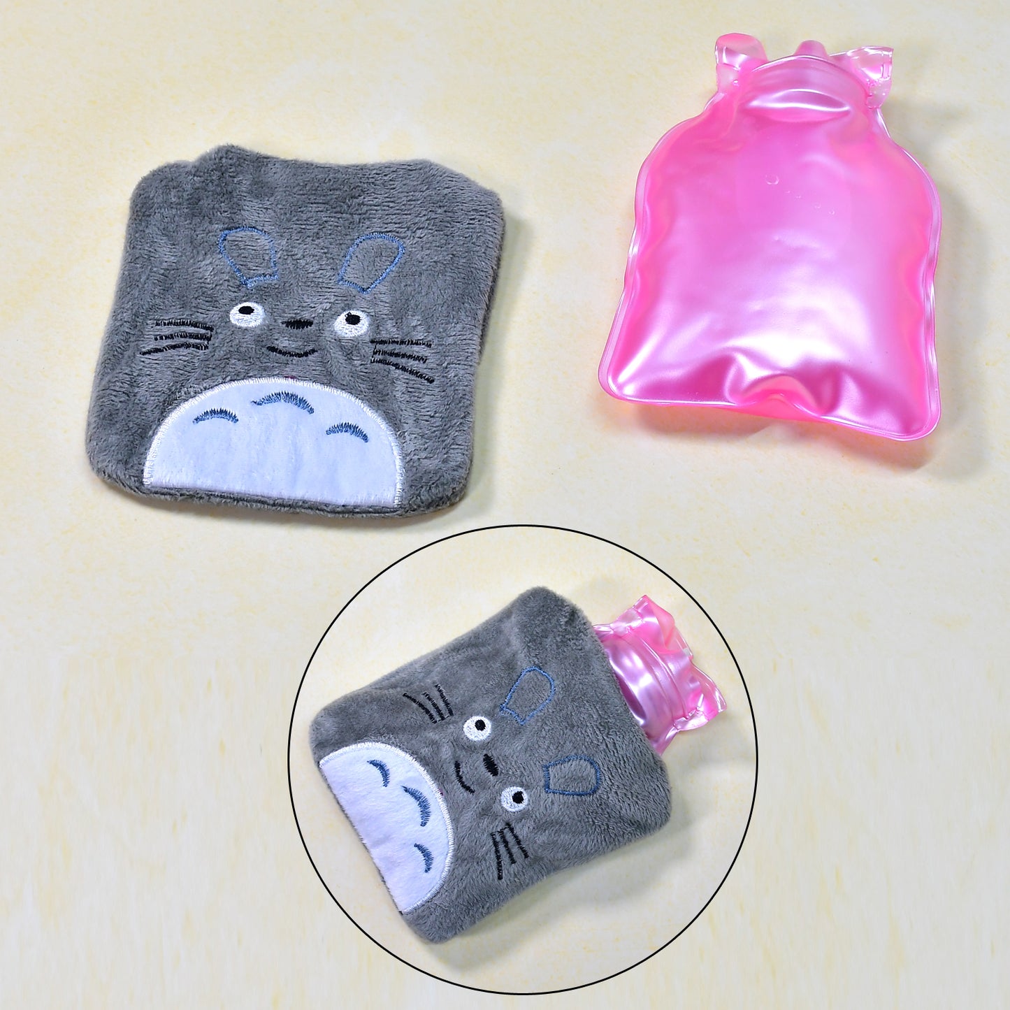 Totoro Cartoon Hot Water Bag Small Hot Water Bag With Cover For Pain Relief Neck Shoulder Pain And Hand Feet Warmer Menstrual Cramps.
