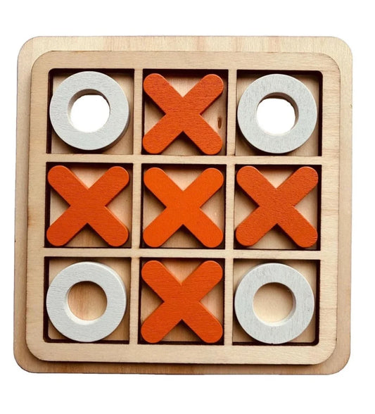 Wooden Tic Tac Toe Board Game, 0-3 Yrs
