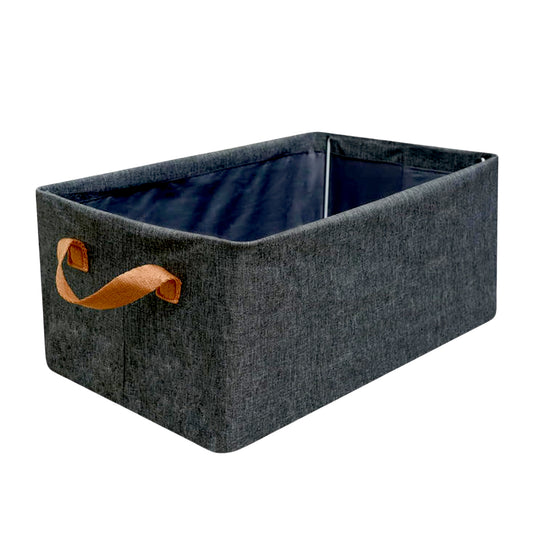 Foldable Storage Box With Lid And Handles Cotton And Linen Storage Bins And Baskets Organizer For Nursery Closet Bedroom Home (45 Cm)